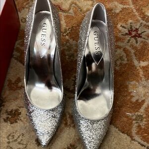 GUESS Silver Glitter Women's Shoes